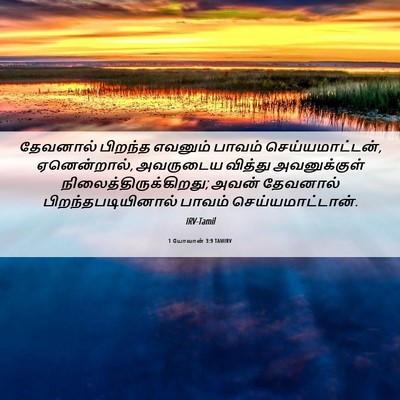 Picture 06 - 1 யோவான் 3:9 TAMIRV - தேவனால் பிறந்த - Bible Verse Picture