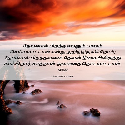 Picture 06 - 1 யோவான் 5:18 TAMIRV - தேவனால் பிறந்த - Bible Verse Picture