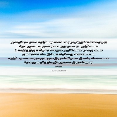 Picture 06 - 1 யோவான் 5:20 TAMIRV - அன்றியும், நாம் - Bible Verse Picture