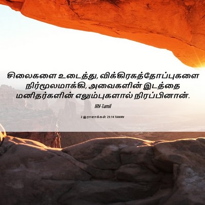 Picture 06 - 2 இராஜாக்கள் 23:14 TAMIRV - சிலைகளை உடைத்து, - Bible Verse Picture
