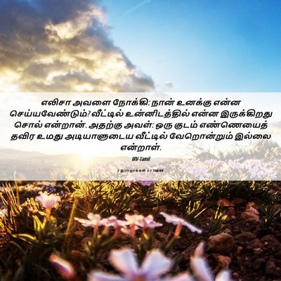 Picture 06 - 2 இராஜாக்கள் 4:2 TAMIRV - எலிசா அவளை நோக்கி: - Bible Verse Picture