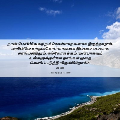 Picture 06 - 2 கொரிந்தியர் 11:6 TAMIRV - நான் பேச்சிலே - Bible Verse Picture