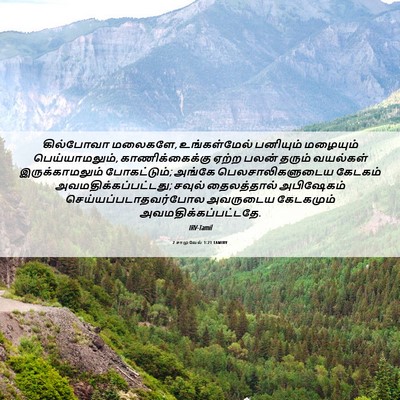 Picture 06 - 2 சாமுவேல் 1:21 TAMIRV - கில்போவா மலைகளே, - Bible Verse Picture