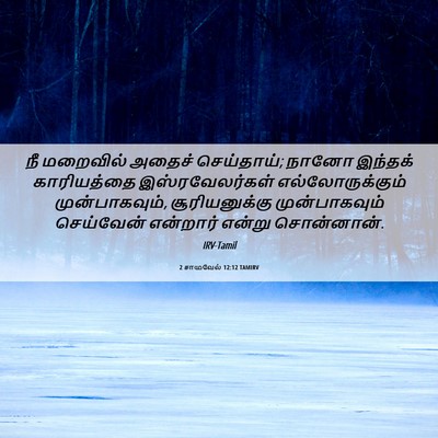 Picture 06 - 2 சாமுவேல் 12:12 TAMIRV - நீ மறைவில் அதைச் - Bible Verse Picture