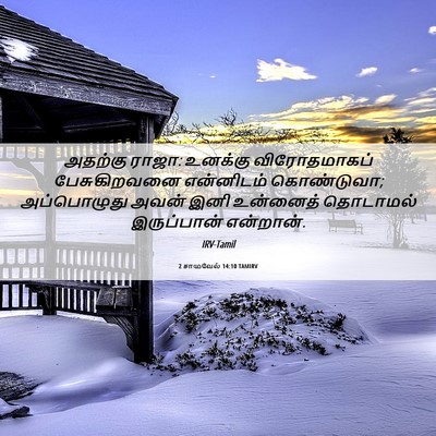 Picture 06 - 2 சாமுவேல் 14:10 TAMIRV - அதற்கு ராஜா: - Bible Verse Picture
