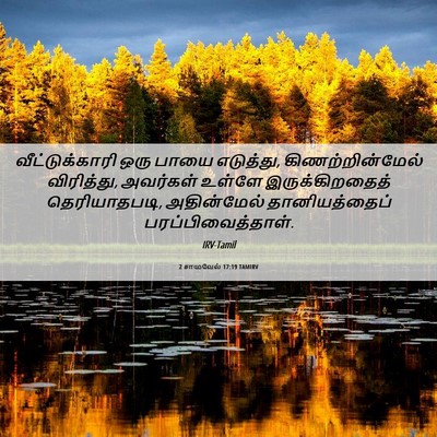 Picture 06 - 2 சாமுவேல் 17:19 TAMIRV - வீட்டுக்காரி ஒரு - Bible Verse Picture