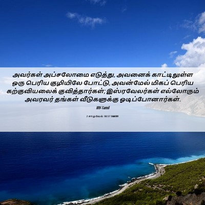 Picture 06 - 2 சாமுவேல் 18:17 TAMIRV - அவர்கள் அப்சலோமை - Bible Verse Picture