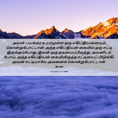 Picture 06 - 2 சாமுவேல் 23:21 TAMIRV - அவன் பயங்கர - Bible Verse Picture