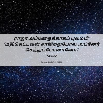 Picture 06 - 2 சாமுவேல் 3:33 TAMIRV - ராஜா - Bible Verse Picture