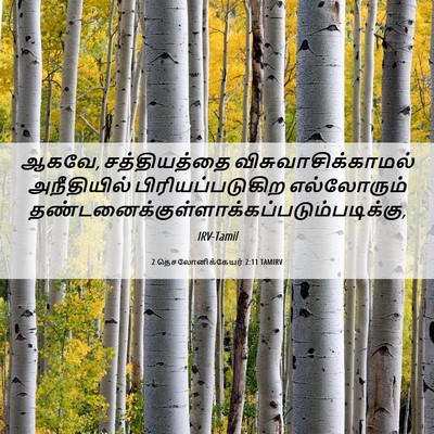 Picture 06 - 2 தெசலோனிக்கேயர் 2:11 TAMIRV - ஆகவே, சத்தியத்தை - Bible Verse Picture