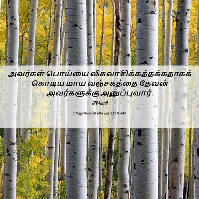 Picture 06 - 2 தெசலோனிக்கேயர் 2:12 TAMIRV - அவர்கள் பொய்யை - Bible Verse Picture