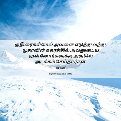 Picture 06 - 2 நாளாகமம் 25:28 TAMIRV - குதிரைகள்மேல் - Bible Verse Picture