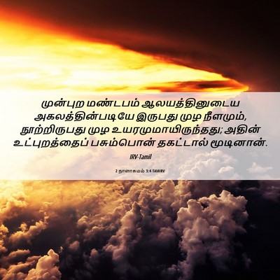 Picture 06 - 2 நாளாகமம் 3:4 TAMIRV - முன்புற மண்டபம் - Bible Verse Picture