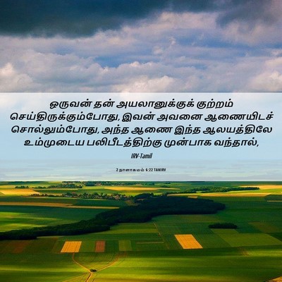 Picture 06 - 2 நாளாகமம் 6:22 TAMIRV - ஒருவன் தன் - Bible Verse Picture