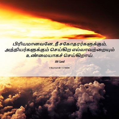 Picture 06 - 3 யோவான் 1:5 TAMIRV - பிரியமானவனே, நீ - Bible Verse Picture