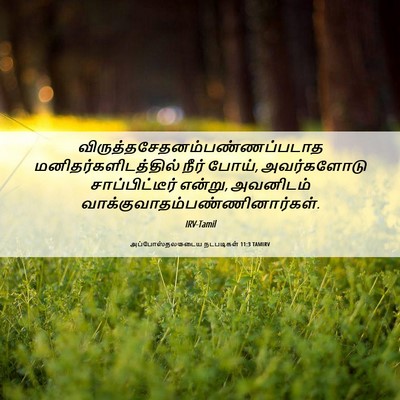 Picture 06 - அப்போஸ்தலருடைய நடபடிகள் 11:3 TAMIRV -  - Bible Verse Picture