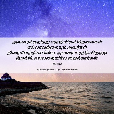 Picture 06 - அப்போஸ்தலருடைய நடபடிகள் 13:29 TAMIRV - அவரைக்குறித்து - Bible Verse Picture