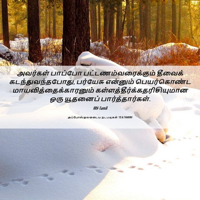Picture 06 - அப்போஸ்தலருடைய நடபடிகள் 13:6 TAMIRV - அவர்கள் பாப்போ - Bible Verse Picture