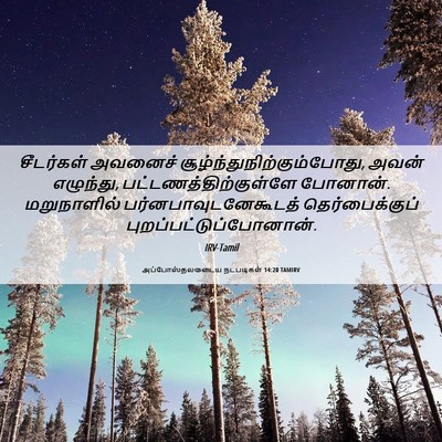 Picture 06 - அப்போஸ்தலருடைய நடபடிகள் 14:20 TAMIRV - சீடர்கள் அவனைச் - Bible Verse Picture