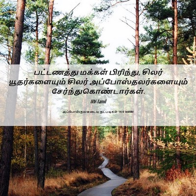 Picture 06 - அப்போஸ்தலருடைய நடபடிகள் 14:4 TAMIRV - பட்டணத்து மக்கள் - Bible Verse Picture