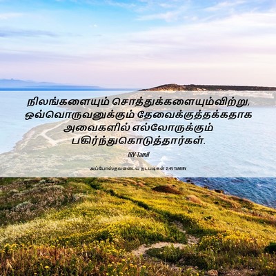 Picture 06 - அப்போஸ்தலருடைய நடபடிகள் 2:45 TAMIRV - நிலங்களையும் - Bible Verse Picture