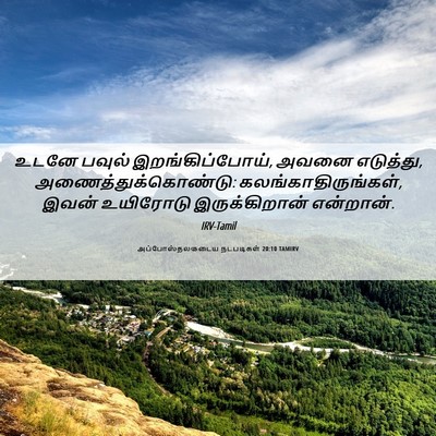 Picture 06 - அப்போஸ்தலருடைய நடபடிகள் 20:10 TAMIRV - உடனே பவுல் - Bible Verse Picture