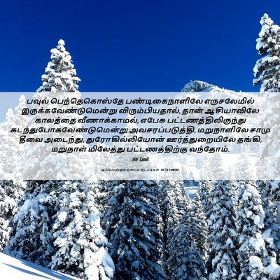 Picture 06 - அப்போஸ்தலருடைய நடபடிகள் 20:16 TAMIRV - பவுல் - Bible Verse Picture