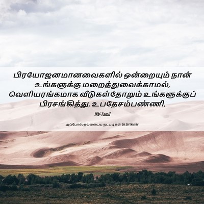 Picture 06 - அப்போஸ்தலருடைய நடபடிகள் 20:20 TAMIRV -  - Bible Verse Picture