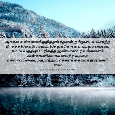 Picture 06 - அப்போஸ்தலருடைய நடபடிகள் 20:28 TAMIRV - ஆகவே, - Bible Verse Picture