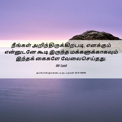 Picture 06 - அப்போஸ்தலருடைய நடபடிகள் 20:34 TAMIRV - நீங்கள் - Bible Verse Picture