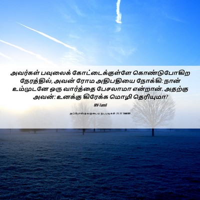 Picture 06 - அப்போஸ்தலருடைய நடபடிகள் 21:37 TAMIRV - அவர்கள் பவுலைக் - Bible Verse Picture