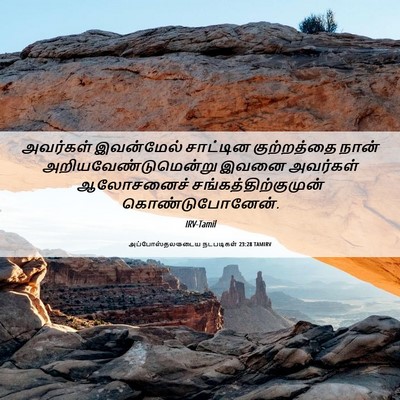 Picture 06 - அப்போஸ்தலருடைய நடபடிகள் 23:28 TAMIRV - அவர்கள் இவன்மேல் - Bible Verse Picture