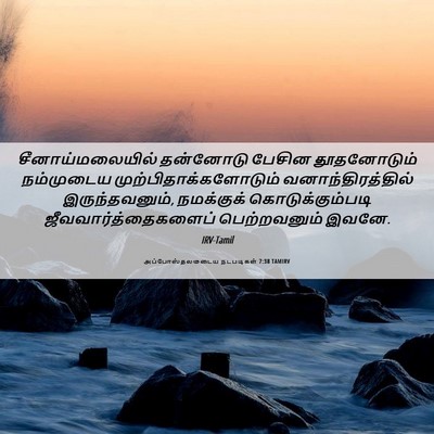 Picture 06 - அப்போஸ்தலருடைய நடபடிகள் 7:38 TAMIRV - சீனாய்மலையில் - Bible Verse Picture