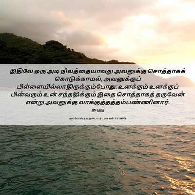 Picture 06 - அப்போஸ்தலருடைய நடபடிகள் 7:5 TAMIRV - இதிலே ஒரு அடி - Bible Verse Picture
