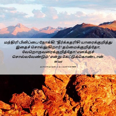 Picture 06 - அப்போஸ்தலருடைய நடபடிகள் 8:34 TAMIRV - மந்திரி பிலிப்பை - Bible Verse Picture
