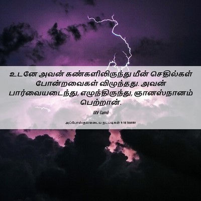 Picture 06 - அப்போஸ்தலருடைய நடபடிகள் 9:18 TAMIRV - உடனே அவன் - Bible Verse Picture