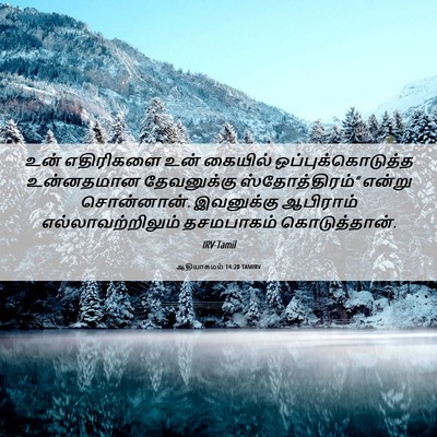 Picture 06 - ஆதியாகமம் 14:20 TAMIRV - உன் எதிரிகளை உன் - Bible Verse Picture