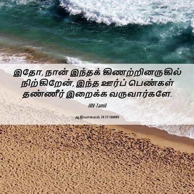 Picture 06 - ஆதியாகமம் 24:13 TAMIRV - இதோ, நான் இந்தக் - Bible Verse Picture