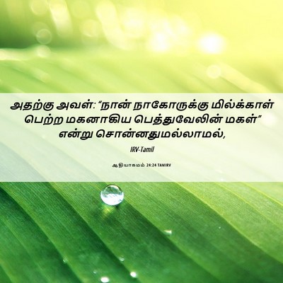 Picture 06 - ஆதியாகமம் 24:24 TAMIRV - அதற்கு அவள்: “நான் - Bible Verse Picture