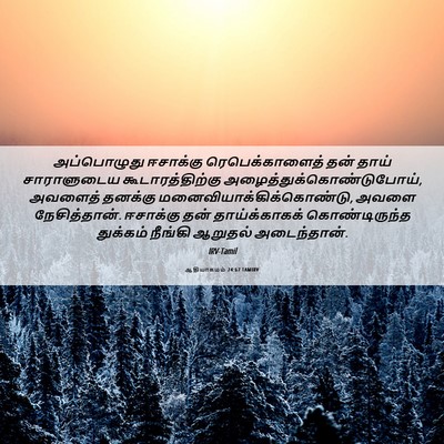Picture 06 - ஆதியாகமம் 24:67 TAMIRV - அப்பொழுது ஈசாக்கு - Bible Verse Picture