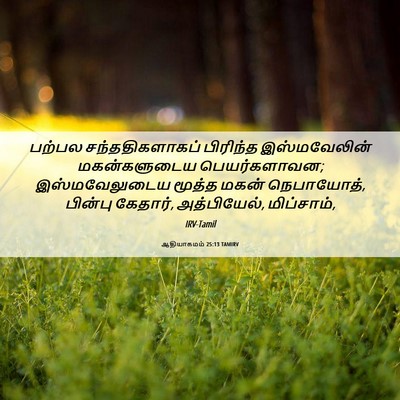Picture 06 - ஆதியாகமம் 25:13 TAMIRV - பற்பல - Bible Verse Picture