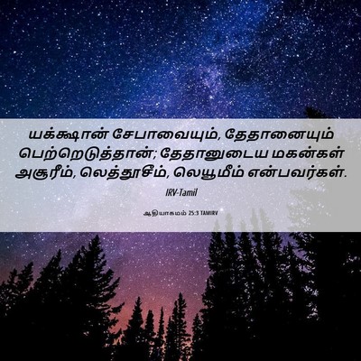 Picture 06 - ஆதியாகமம் 25:3 TAMIRV - யக்க்ஷான் - Bible Verse Picture