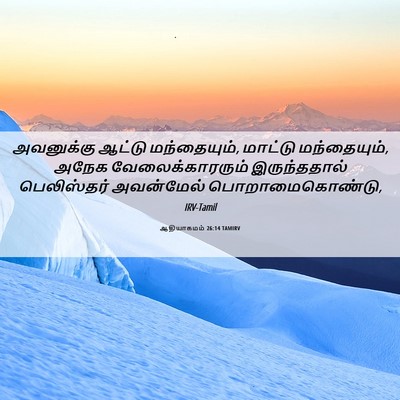 Picture 06 - ஆதியாகமம் 26:14 TAMIRV - அவனுக்கு ஆட்டு - Bible Verse Picture