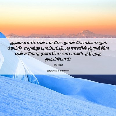 Picture 06 - ஆதியாகமம் 27:43 TAMIRV - ஆகையால், என் மகனே, - Bible Verse Picture