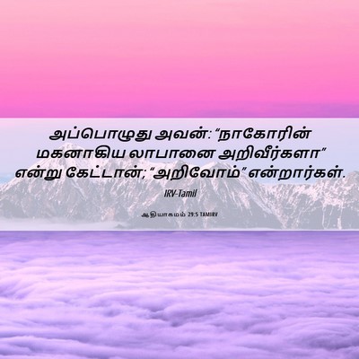 Picture 06 - ஆதியாகமம் 29:5 TAMIRV - அப்பொழுது அவன்: - Bible Verse Picture