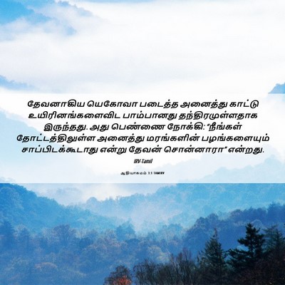 Picture 06 - ஆதியாகமம் 3:1 TAMIRV - தேவனாகிய யெகோவா - Bible Verse Picture