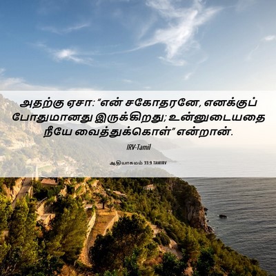 Picture 06 - ஆதியாகமம் 33:9 TAMIRV - அதற்கு ஏசா: “என் - Bible Verse Picture