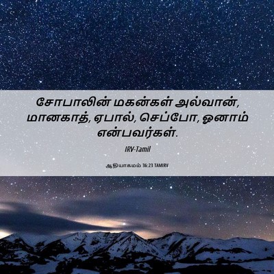 Picture 06 - ஆதியாகமம் 36:23 TAMIRV - சோபாலின் மகன்கள் - Bible Verse Picture