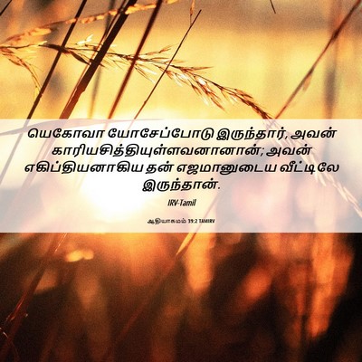 Picture 06 - ஆதியாகமம் 39:2 TAMIRV - யெகோவா யோசேப்போடு - Bible Verse Picture