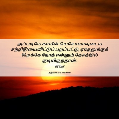 Picture 06 - ஆதியாகமம் 4:16 TAMIRV - அப்படியே காயீன் - Bible Verse Picture